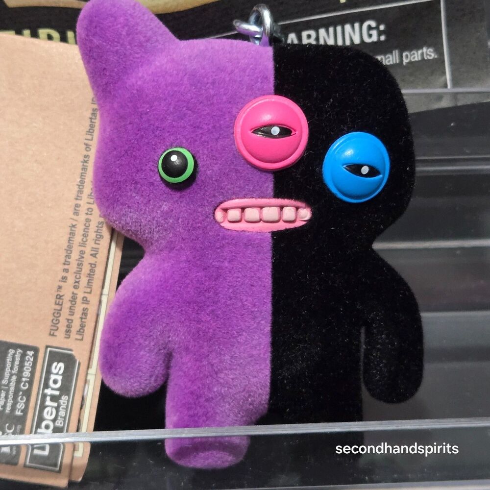 New Fuggler Series 4 Bag Clip Keychain BL/PUR Flocked Reekalien Key Charm